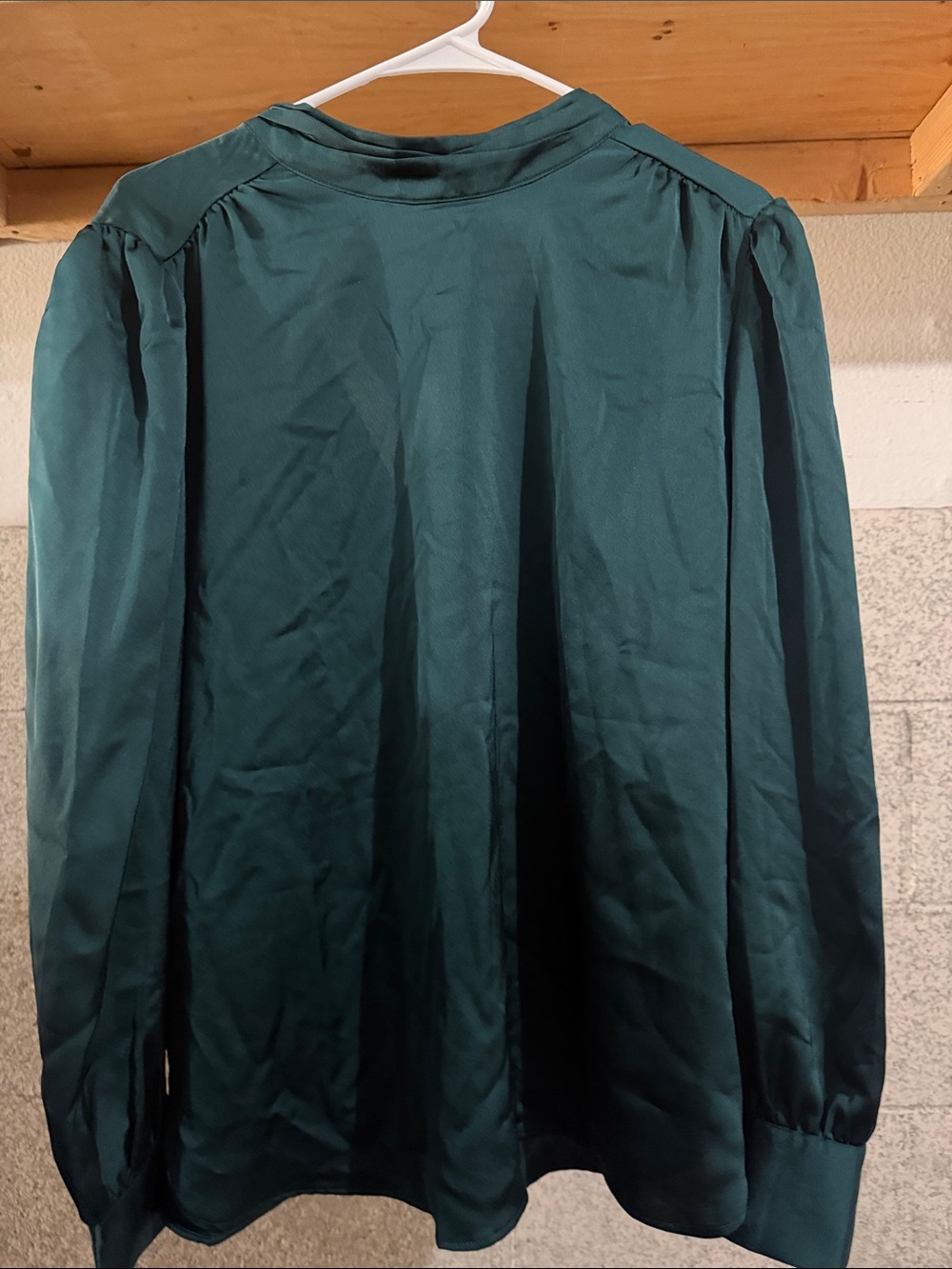Forest Green Long-Sleeve Dress blouse